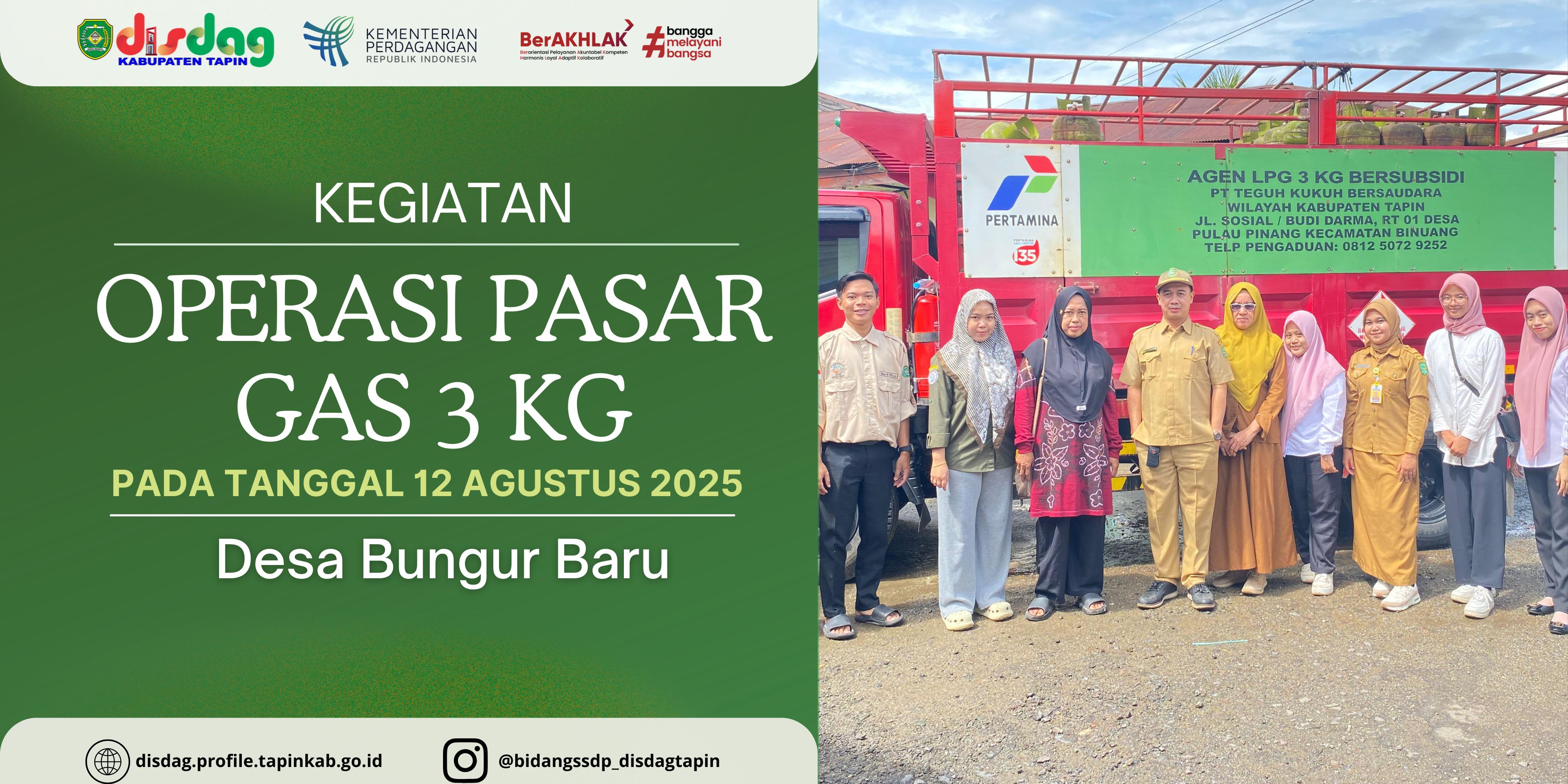 Jaga Stabilitas Harga, Dinas Perdagangan Tapin Gelar Operasi Pasar LPG 3 Kg di Desa Bungur Baru